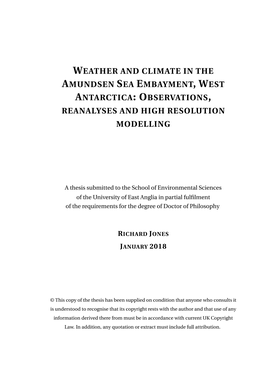 Weather and Climate in the Amundsen Sea Embayment
