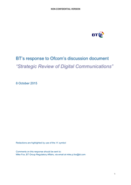 BT Response Section 1 and Section 2