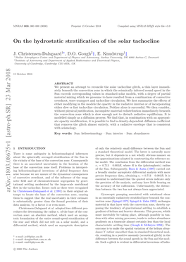 On the Hydrostatic Stratification of the Solar Tachocline