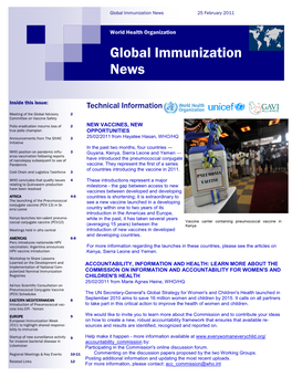 Global Immunization News 25 February 2011