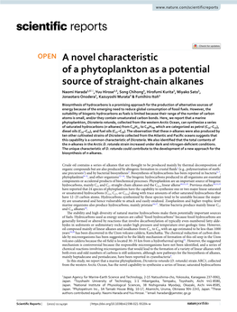 A Novel Characteristic of a Phytoplankton As a Potential Source of Straight-Chain Alkanes