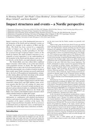 Impact Structures and Events – a Nordic Perspective