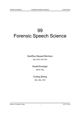 Morrison, Enzinger, Zhang (2018) Forensic Speech Science (Expert Evidence