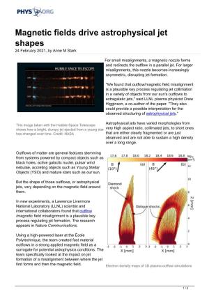 Magnetic Fields Drive Astrophysical Jet Shapes 24 February 2021, by Anne M Stark