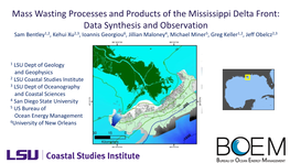 Mass Wasting Processes and Products of the Mississippi Delta Front