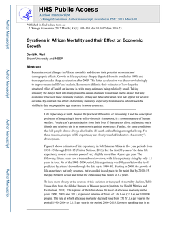 Gyrations in African Mortality and Their Effect on Economic Growth