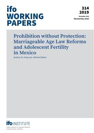 Marriageable Age Law Reforms and Adolescent Fertility in Mexico