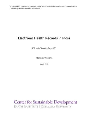 Electronic Health Records in India