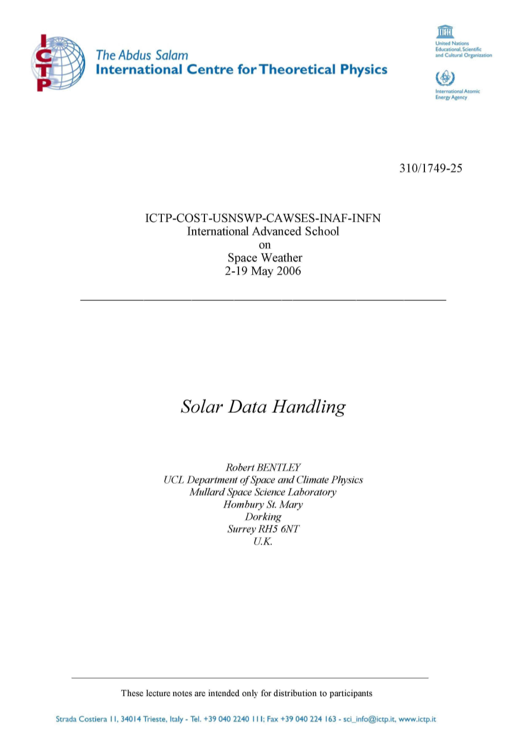 Solar Data Handling