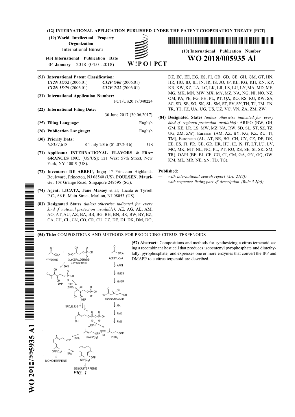 WO 2018/005935 Al 04 January 2018 (04.01.2018) W !P O PCT