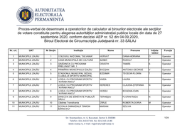 Proces-Verbal De Desemnare a Operatorilor De Calculator Ai Birourilor Electorale Ale Secġiilor De Votare Constituite Pentru
