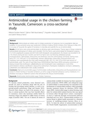 Antimicrobial Usage in the Chicken Farming in Yaoundé, Cameroon: a Cross-Sectional Study