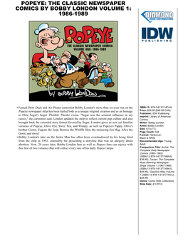 Popeye: the Classic Newspaper Comics by Bobby London Volume 1: 1986-1989