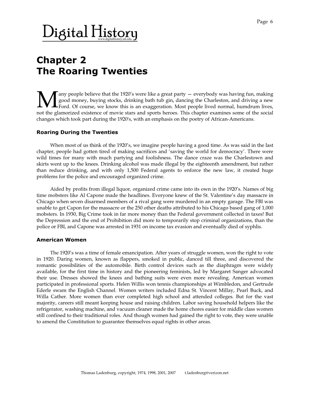 Chapter 2 the Roaring Twenties