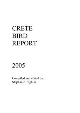 Crete Bird Report 2005