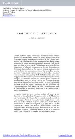 A HISTORY of MODERN TUNISIA Second Edition