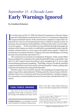 Early Warnings Ignored by Jonathan Schanzer