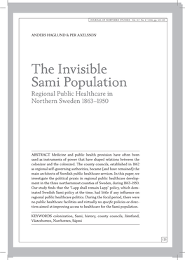 The Invisible Sami Population Regional Public Healthcare in Northern Sweden 1863–1950