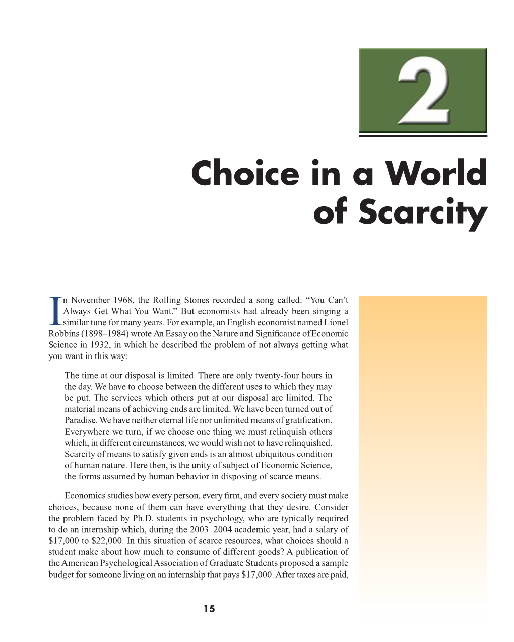 Choice in a World of Scarcity