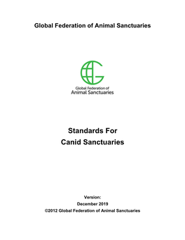 Standards for Canid Sanctuaries