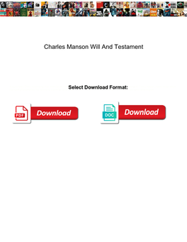 Charles Manson Will and Testament