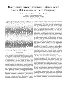 Queryguard: Privacy-Preserving Latency-Aware Query Optimization for Edge Computing