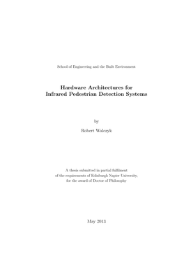 Hardware Architectures for Infrared Pedestrian Detection Systems