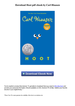 Download Hoot Pdf Ebook by Carl Hiaasen