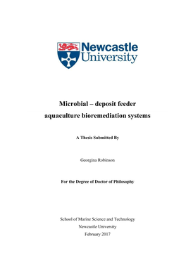 Microbial – Deposit Feeder Aquaculture Bioremediation Systems