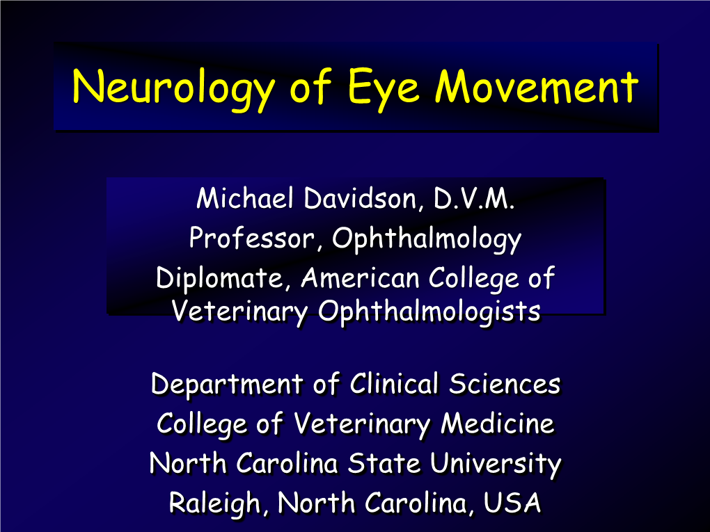 Evaluating Eye Movement