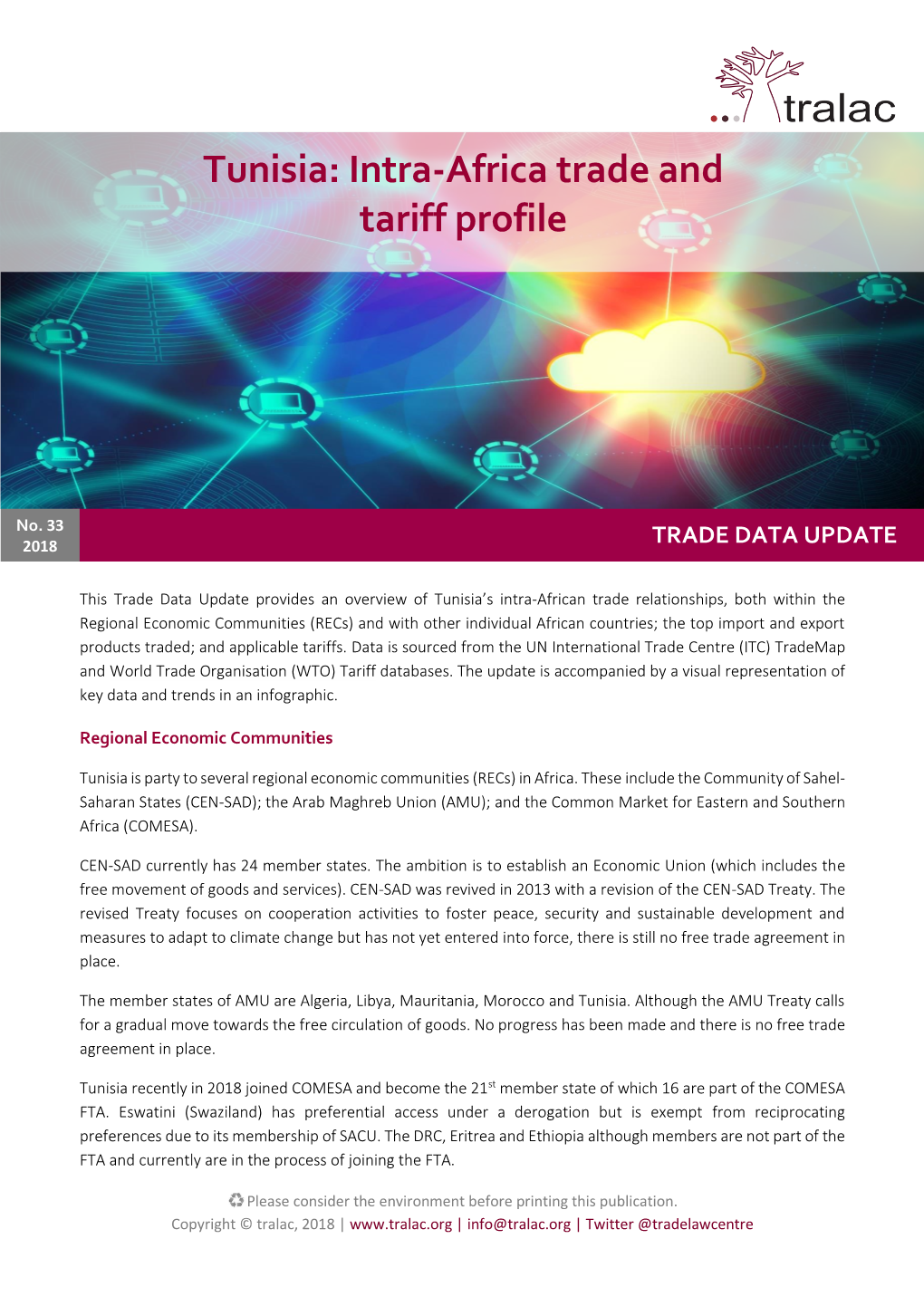 Tunisia Intra-Africa Trade and Tariff Profile December 2018