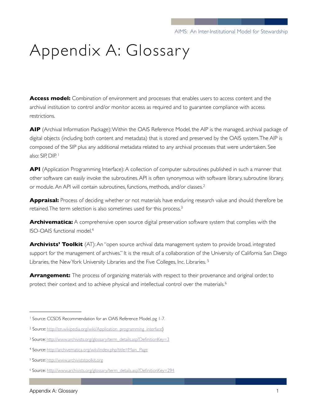 Appendix A: Glossary