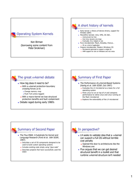 Kernel Architectures