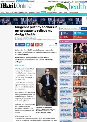 Surgeons Put Tiny Anchors in My Prostate to Relieve My Dodgy Bladder