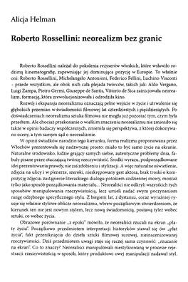 Roberto Rossellini: Neorealizm Bez Granic