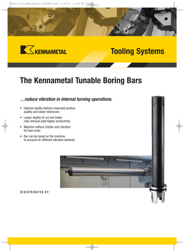 The Kennametal Tunable Boring Bars Tooling Systems