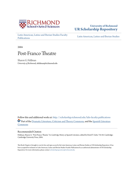 Post-Franco Theatre Sharon G