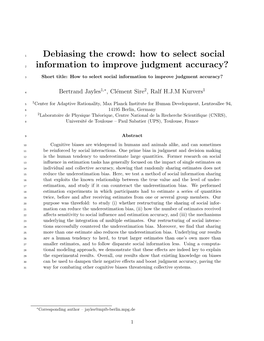 Debiasing the Crowd: How to Select Social