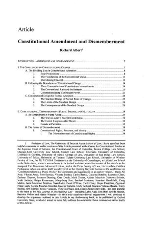 Constitutional Amendment and Dismemberment