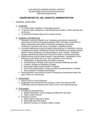 Diazepam Rectal Gel (Diastat) Administration