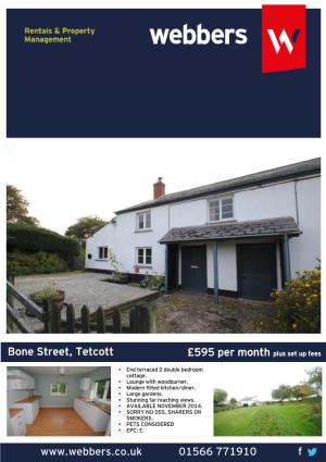 1 Bone Street, Tetcott, Holsworthy, Devon, EX22 6RA