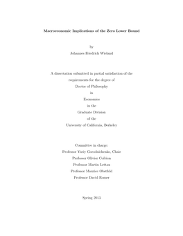 Macroeconomic Implications of the Zero Lower Bound by Johannes