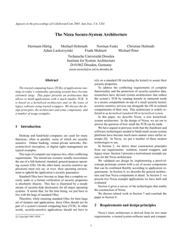 The Nizza Secure-System Architecture