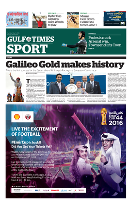 Galileo Gold Makes History This Is the First Success for the Qatari Silks of Al Shaqab Racing in a European Classic Race