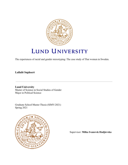 Final Thesis: Lallalit Suphsert