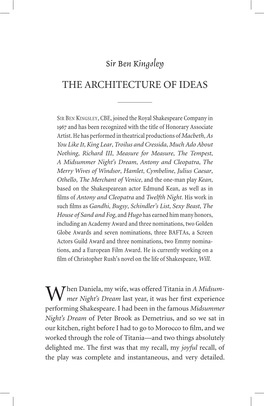 Sir Ben Kingsley the ARCHITECTURE of IDEAS