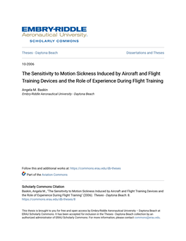 The Sensitivity to Motion Sickness Induced by Aircraft and Flight Training Devices and the Role of Experience During Flight Training