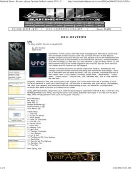 Hardrock Haven - Reviews of Your Favorite Hardrock Artists: UFO - T