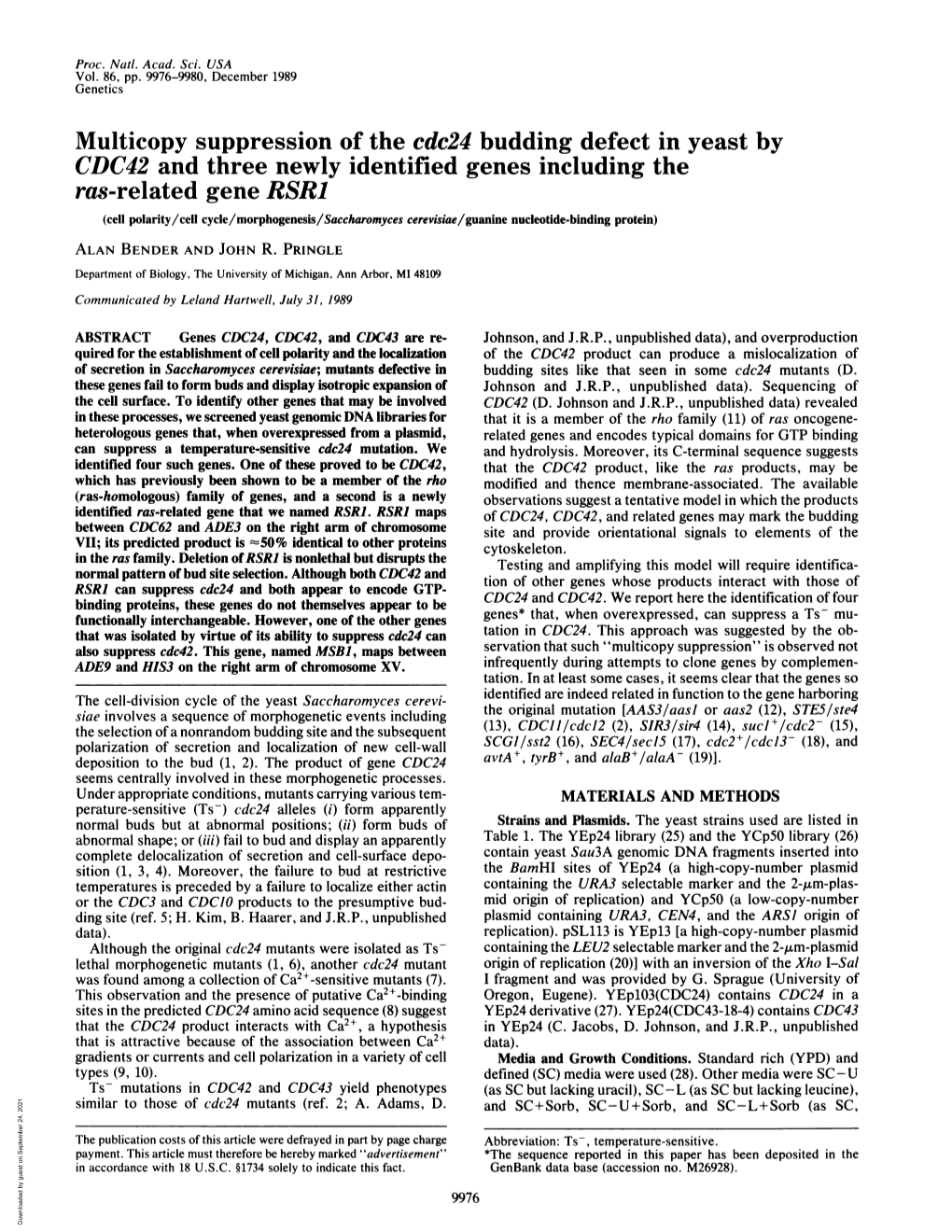 CDC42 and Three Newly Identified Genes Including the Ras-Related