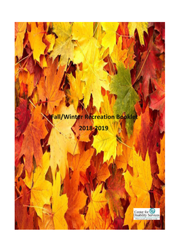 Fall/Winter Recreation Booklet 2018-2019